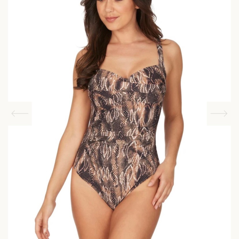 NWT Nip Tuck Swim Joanne Rattle Me Twist Front Tummy Control One Piece